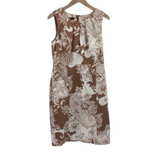 Talbots sheath dress size 10 paisley floral print career work office knee length